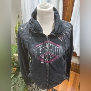 Affliction - Women's Black and Pink Jacket